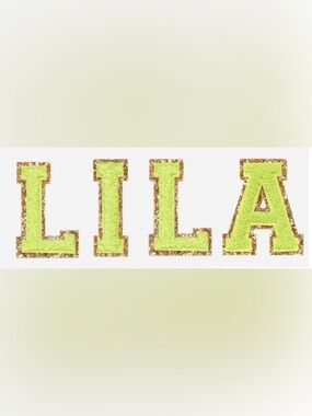 New in Bag! Stoney Clover Lane Lime Glitter Varsity Letter Patches Lila L I L A